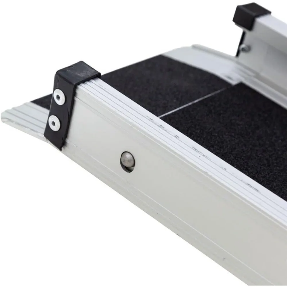 5,5'-10' silberne, federverstellbare Mobilitäts-Teleskop-Schienenrampen für Rollstühle und Roller, 600 lbs. Kapazität