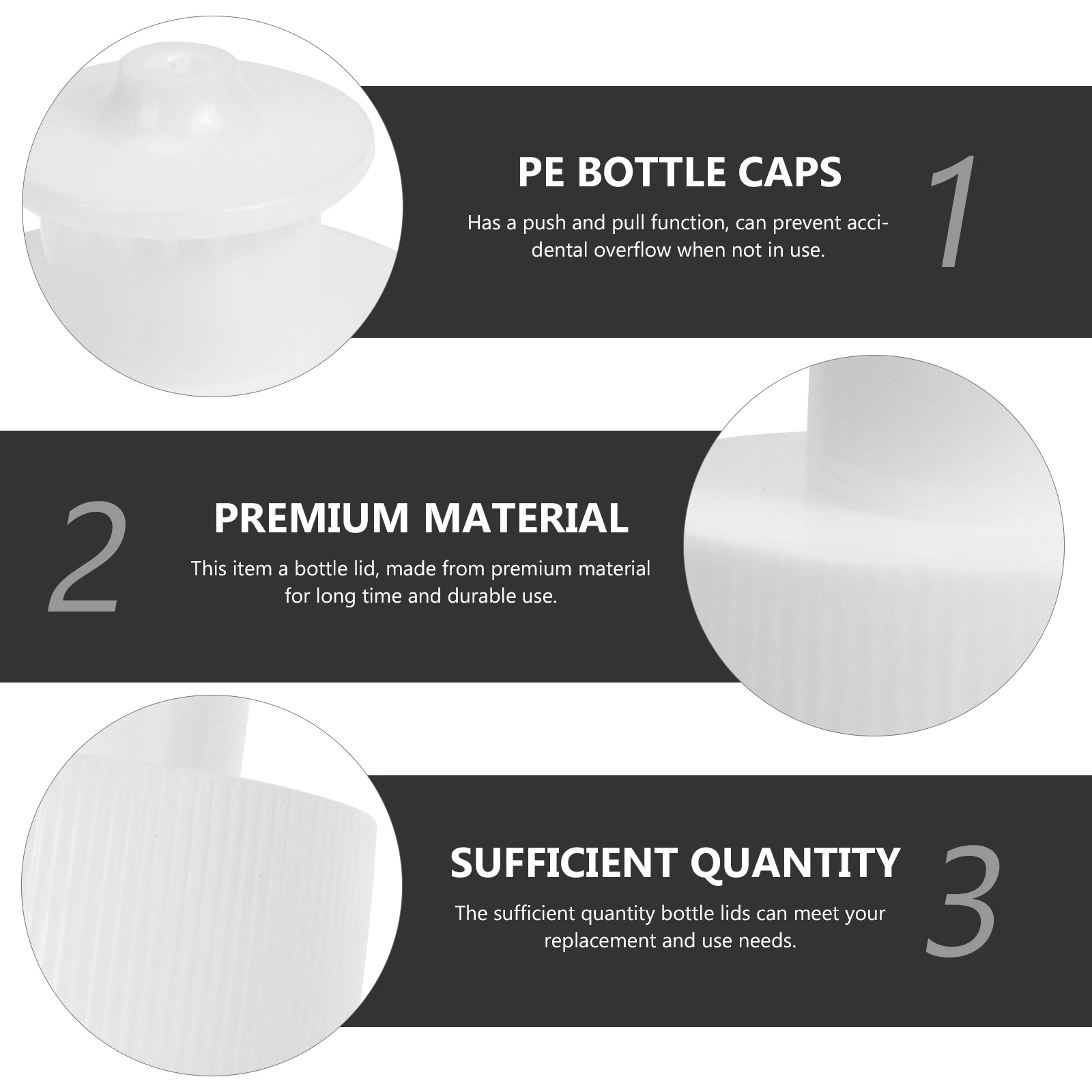 

20pcs Replaceable Sports Lids Sealing Water Caps Household Portable Bottle Lids For 28Mm Sports Kettle Reusable Pe Bottle Caps