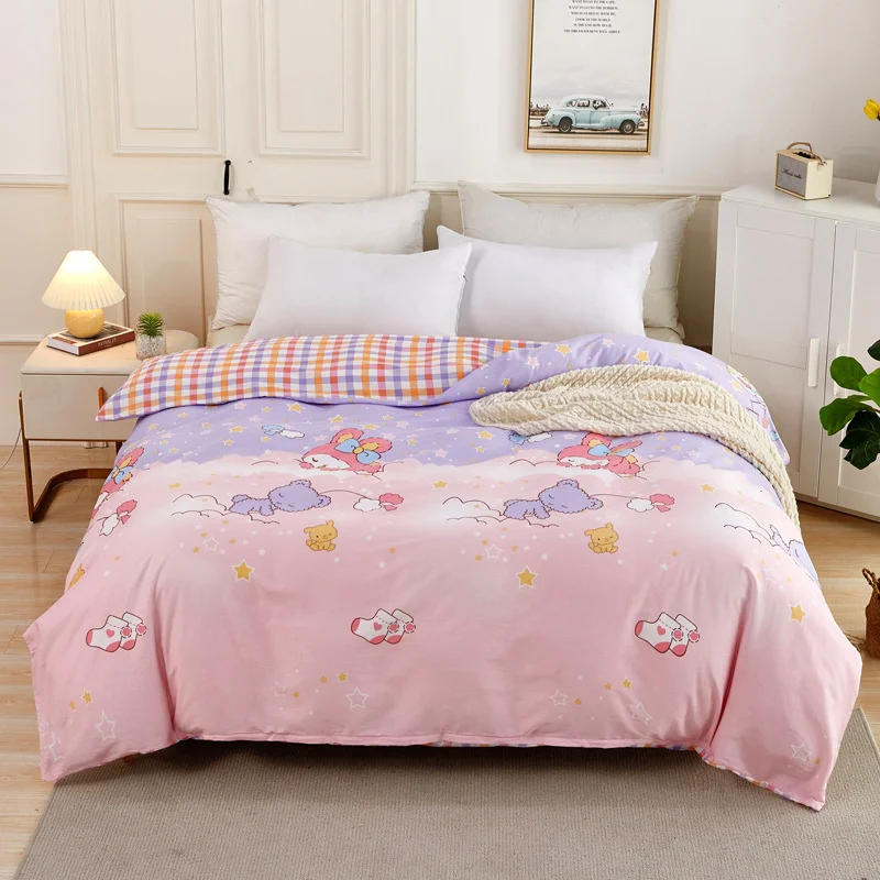 Soft 100% Cotton Duvet Cover Sets Flower Print Durable Single Double Bed Duvet Cover and Pillowcases Set for Women Men Children