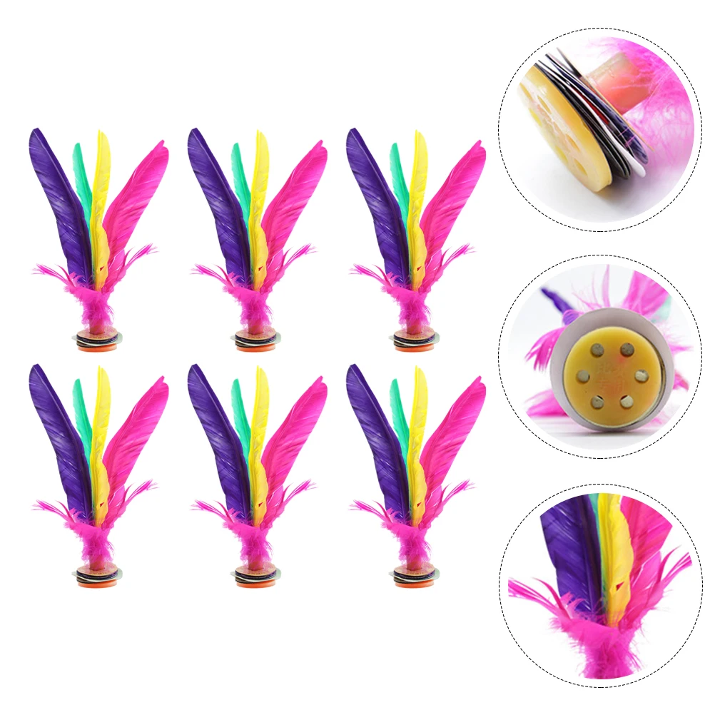 

6 Pcs Colorful Jianzi Kids Sports Toys Kick Shuttlecocks Premium Material Indoor Outdoor Games Coordination Motor Skills Gift