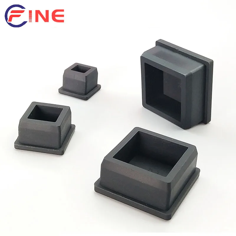 

Black Square Silicone Rubber Blanking End Caps Furniture Leg Tube Pipe Inserts Plugs Bung Decorative Dust Cover