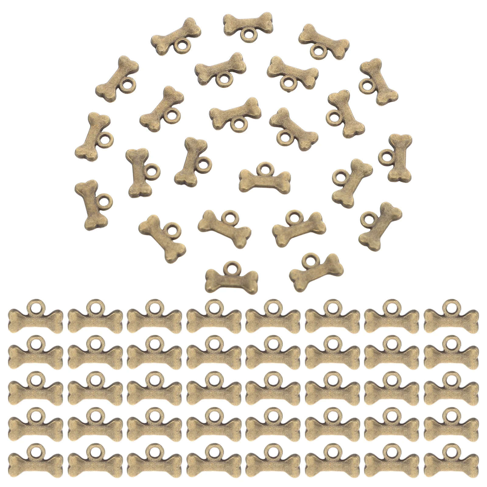 

100Pcs Dog Bone Charms Antiqued Zinc Alloy Durable DIY Jewelry Making Pendants Small Craft Beads Bracelets Necklaces