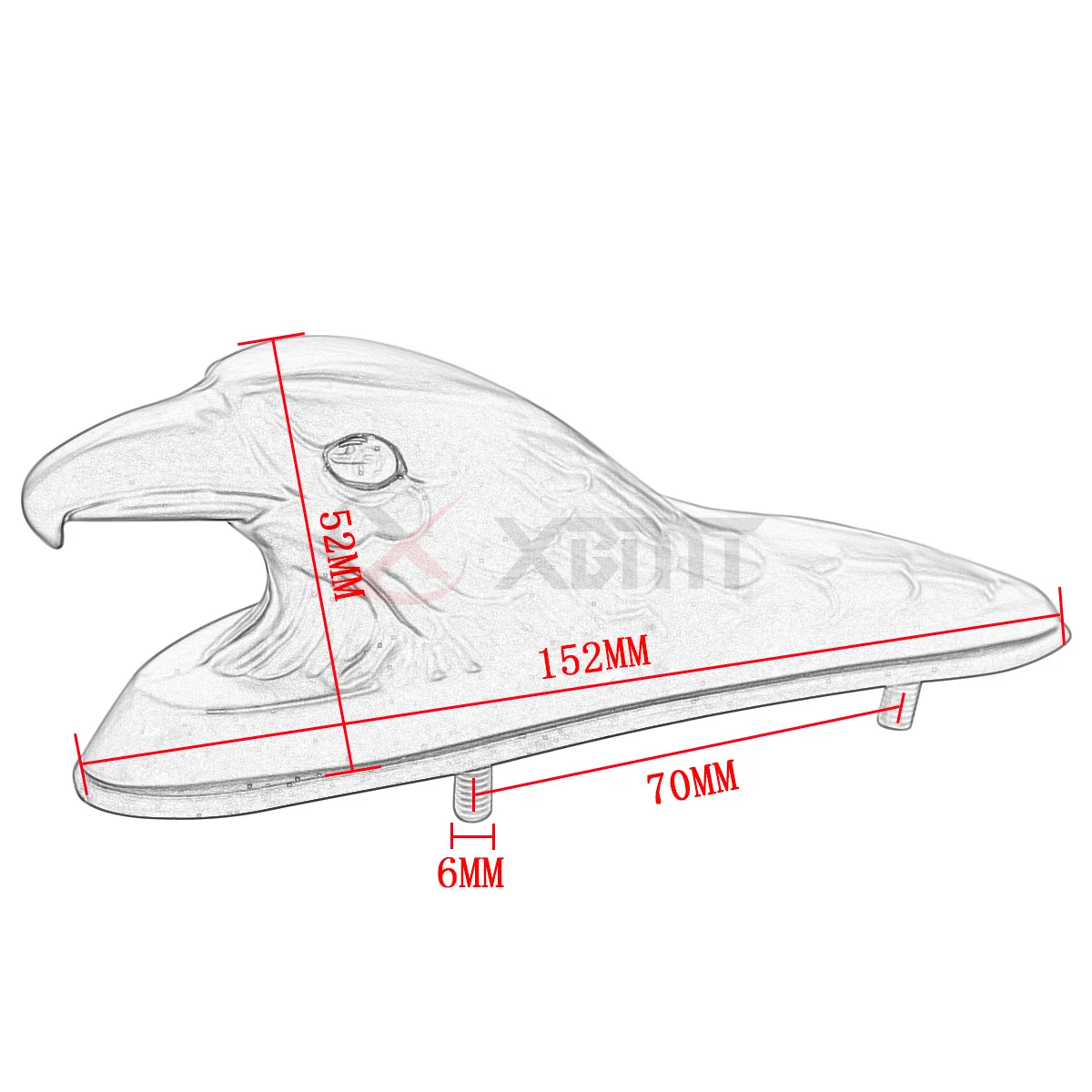 4 Color Eagle Head Shape Design ATV Front Fender Frame Ornament Front Fender Accent Piece For Motorcycle Motorbike Car Bonnet