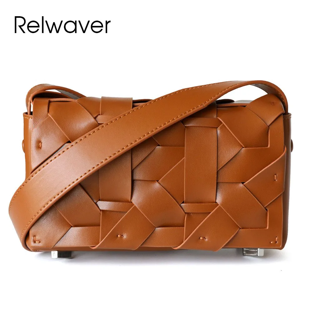 

Relwaver women messenger bags cowhide split leather bag for women 2024 autumn winter fashion flap party small chic crossbody bag