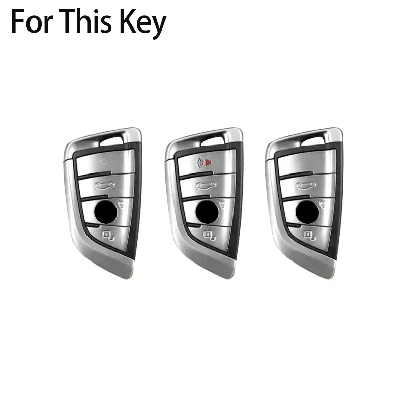 Zinc Alloy TPU Car Remote Smart Key Fob Case Cover Holder With Keychain For BMW X1 X2 X3 X4 X5 X6 X7 1 2 3 4 5 6 7 8 X6M X5M M5