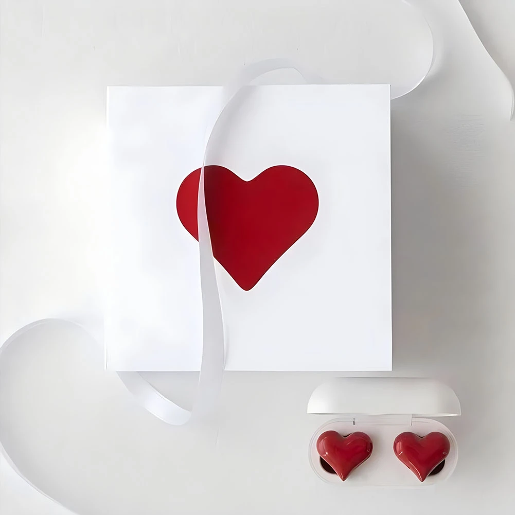 Наушники-вкладыши с цифровым дисплеем в форме сердца, Bluetooth 5,3, басовые стереонаушники, водонепроницаемые милые наушники-вкладыши