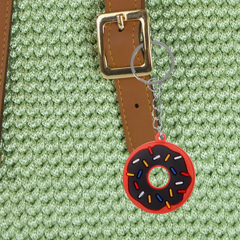 

18Pcs Donut Keychain Pendant Cute PVC Bag Hanging Charm Decorative Keyring Ornament for Backpack Keys Accessories