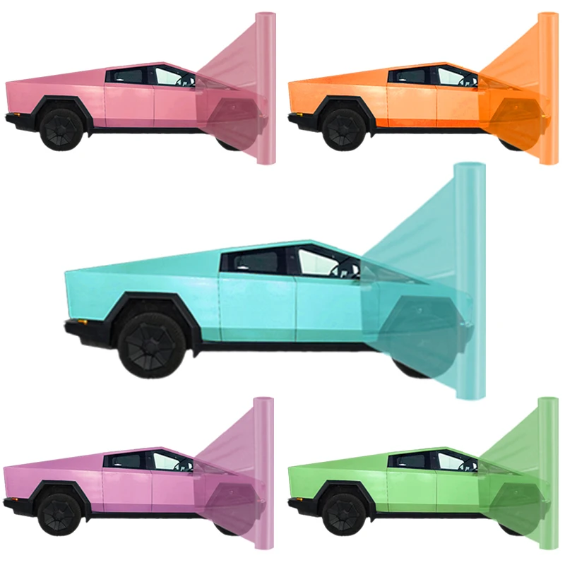 For Tesla Cybertruck TPU Color Film Customized Soft Peach/vibrant Orange/Glacier Blue/Khaki Green/pink Purple