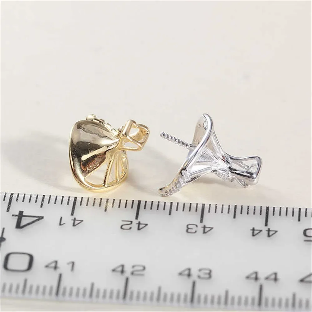 

Подвеска из стерлингового серебра 925 пробы с жемчугом, DIY пустая ободок, чашка, ювелирные изделия для рукоделия, фурнитура для подвески с полыми зубцами
