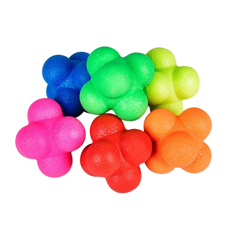 6PCS Sports Reaction Ball Agility Speed Reflex Training Rubber Bounce Improve Hand Eye Coordination Sensory Integration Toys