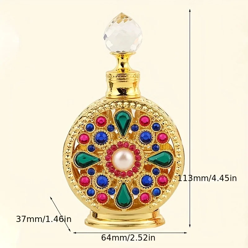 1pcs Dubai Hot Luxury Thickened Exquisite Diamond Glass Perfume Bottle Essential Oil Bottle 12ml Packaged Storage Bottle Gift