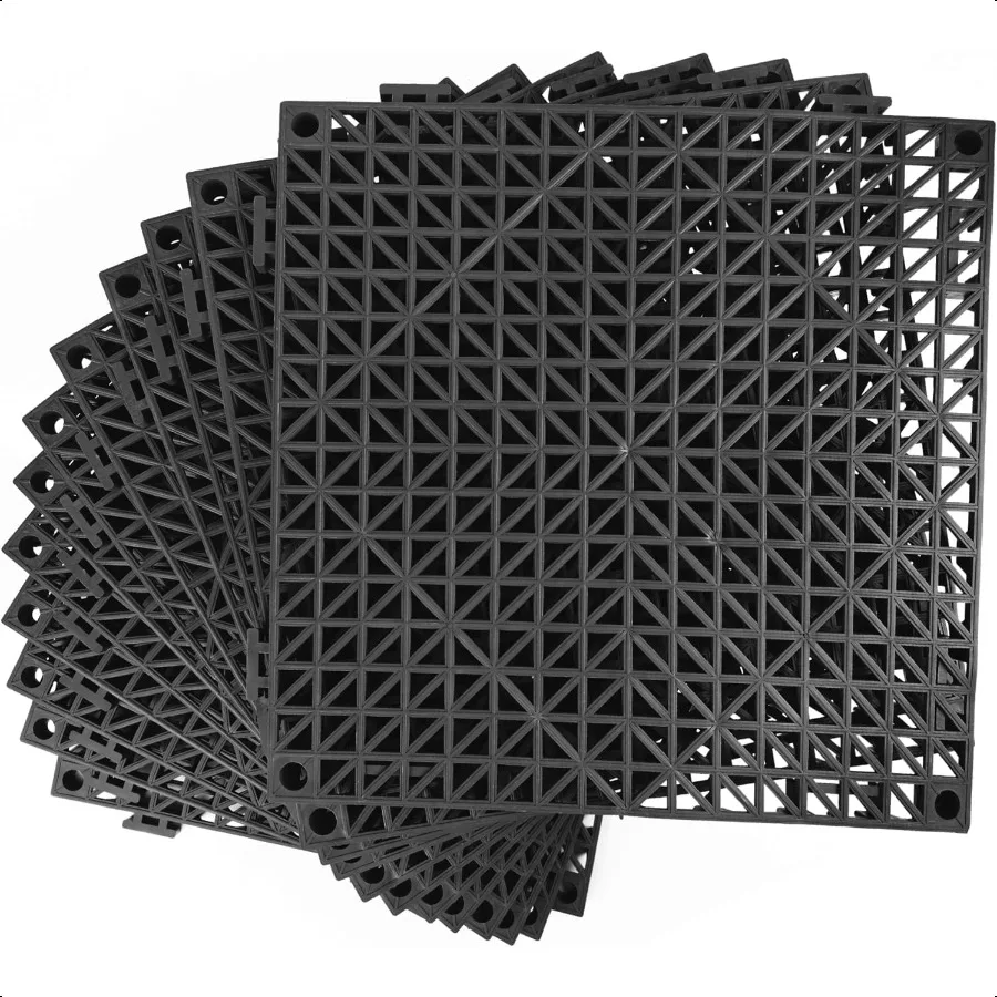 وسادة متشابكة معيارية 24 حزمة 11.8 بوصة × 11.8 بوصة من بلاط الأرضيات المطاطية غير القابلة للانزلاق لعرض سطح السفينة في الهواء الطلق #1