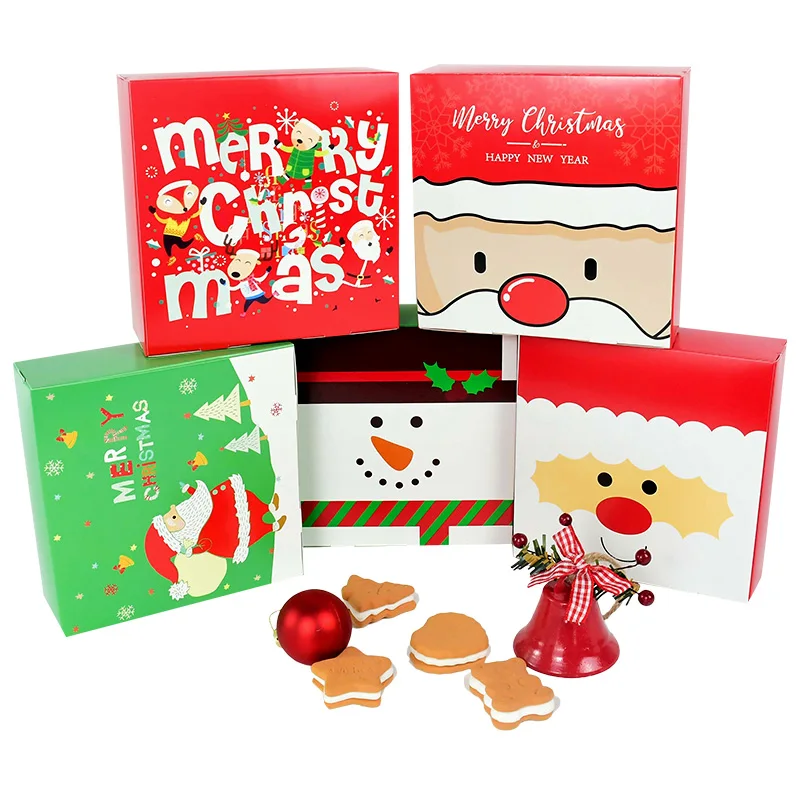 

5Pcs Christmas Candy Box Cartoon Snowman Santa Claus Packaging Gift Box For Guest Christmas Party Decoration New Year Navidad