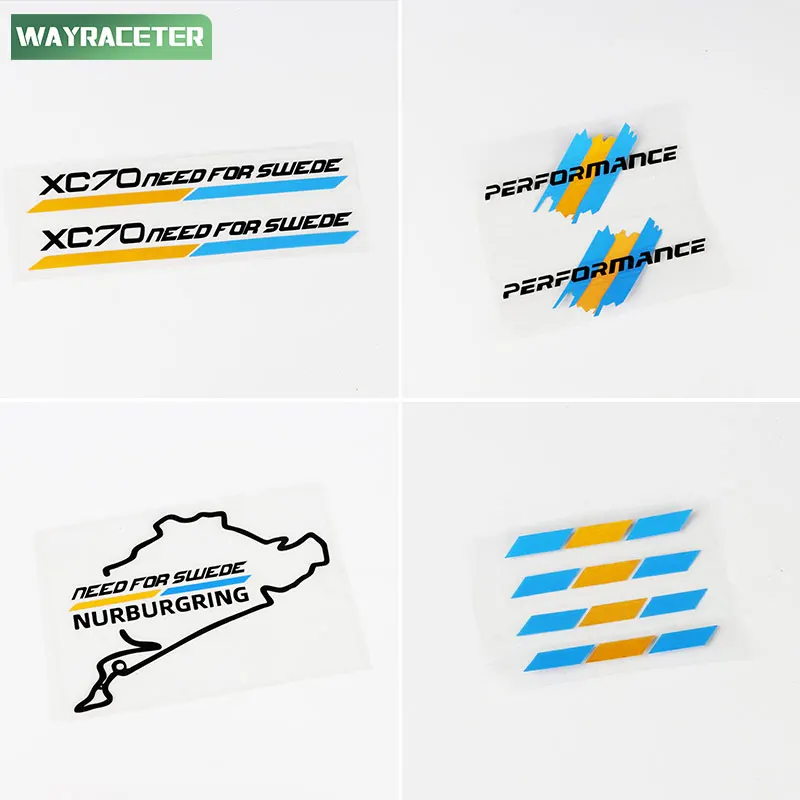 Sweden Flag Styling Creative Vinyl Decal Mirror Headlight Eyebrow Window Sticker For Volvo XC70 Cross Country Accessories