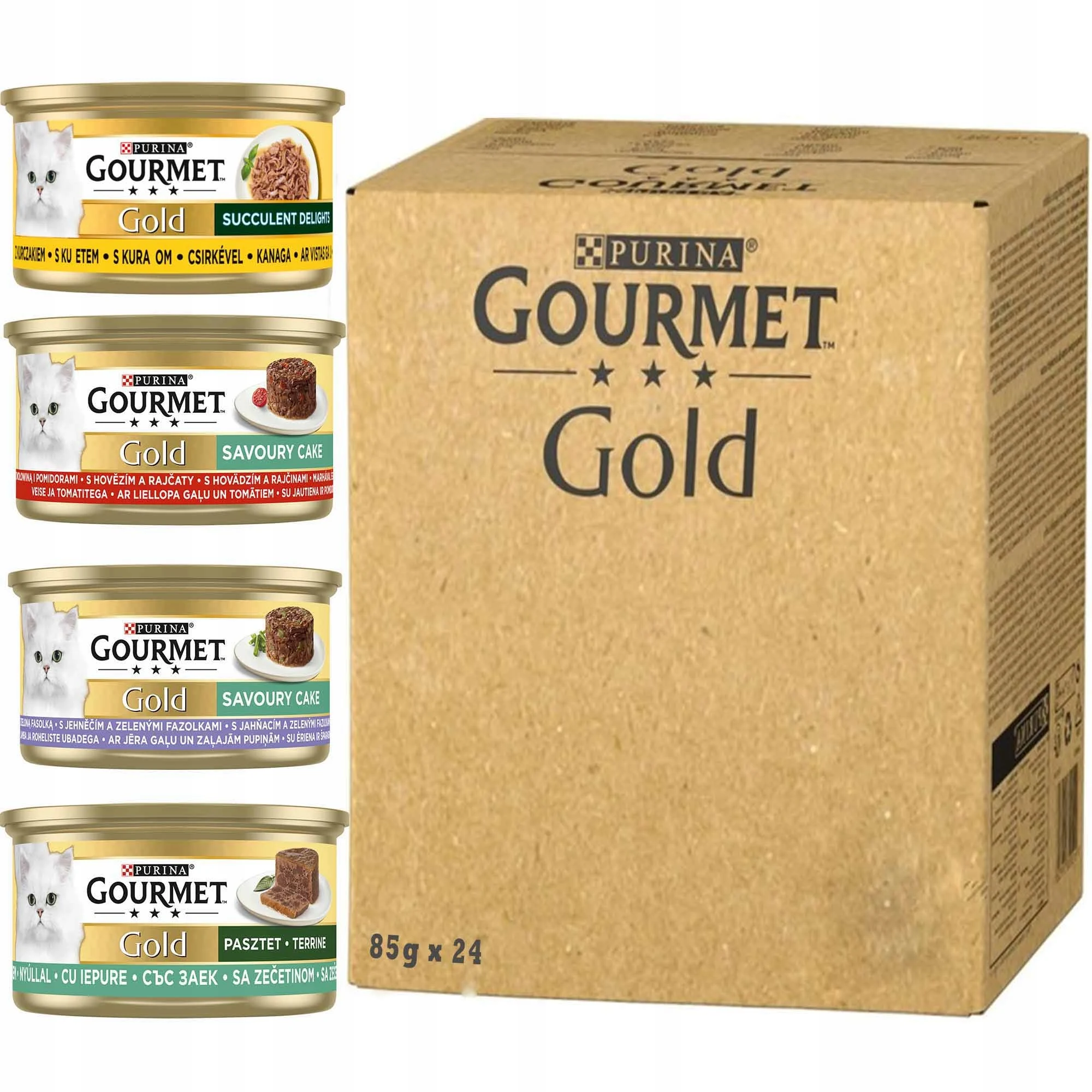 Purina Gourmet Gold Wet Cat Feed Mix of Flavors 85 g x 24 PCs