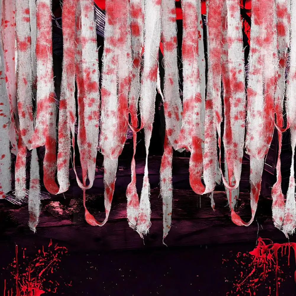 Blood Cloth Halloween Decoration Halloween Scene Setter Halloween Blood Cloth Spooky Fabric Strip Drape for Haunted for Party