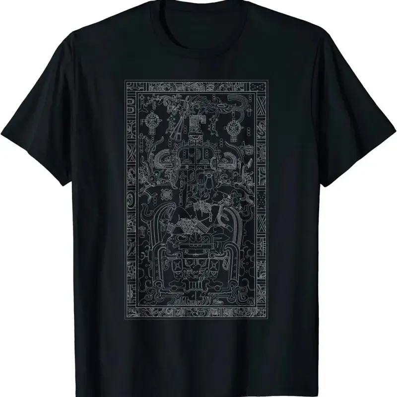 NUEVA Camiseta de Edición Limitada con Arte de Sarcófago Maya, Historia de Astronautas Antiguos y Mesoamérica