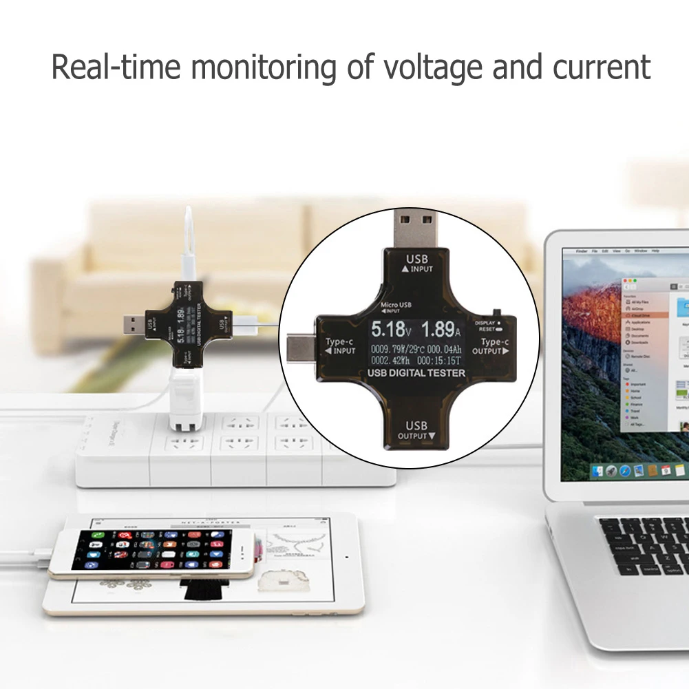 Type-C USB Tester Type-C PD DC Digital Voltmeter Color Digital Display Power Bank Charger Indicator Voltage USB Current Tester