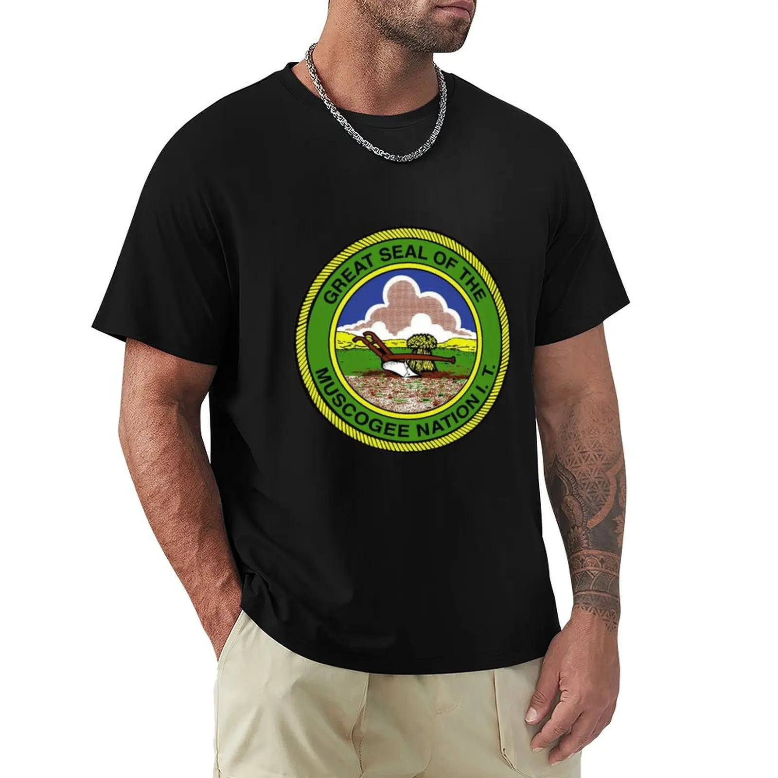 

Great Seal of Muscogee Creek Nation USA T-Shirt T-shirts oversize customizeds mens shirts graphic tee