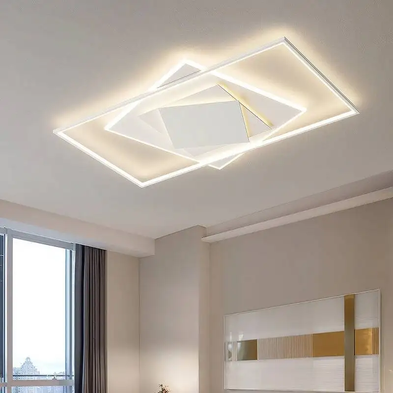 Simples Moderno LED Branco Lustre Luzes Sala de Jantar Cozinha Quarto Hall Lâmpadas Teto Lustres Iluminação Interior