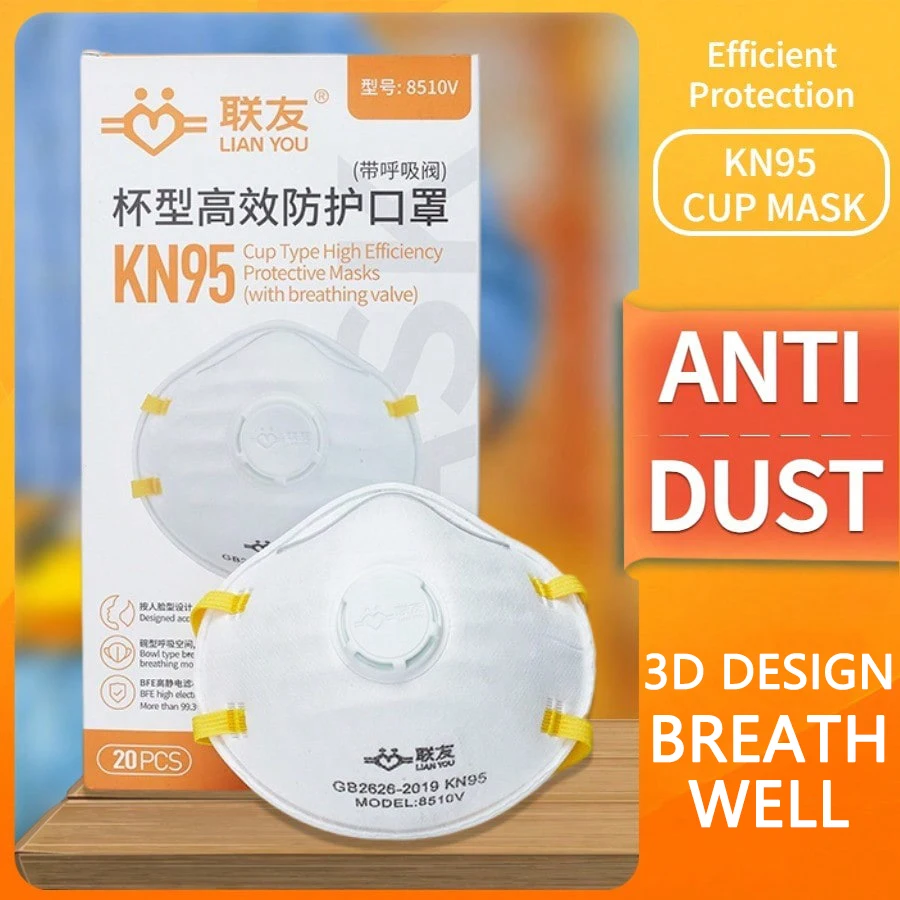 3D Dust Safety Disposable Masks with Breathing Valve Adult Men Women Headwear Mouths Cover Anti PM2.5 Respirator KN95 Face Mask