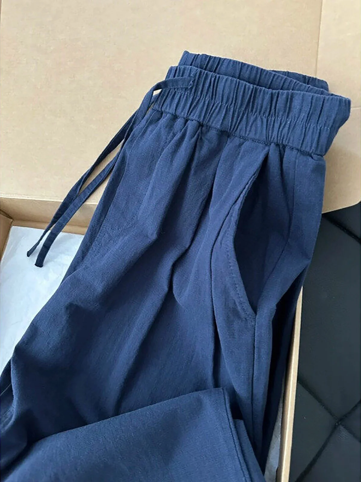 Loose Straight Leg Casual Pants Men's Draped Anti-Wrinkle Bend Knife Pants Breathable Quick Dry Wide Leg Casual Long Trousers