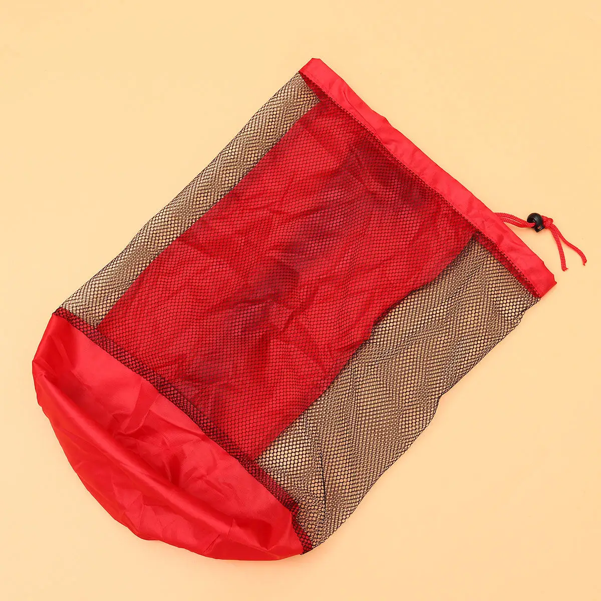

1Pcs Breathable Mesh Storage Bag Children Beach Shell Collector Sand Drainable Comfortable Adjustable Strap Multi Use Red