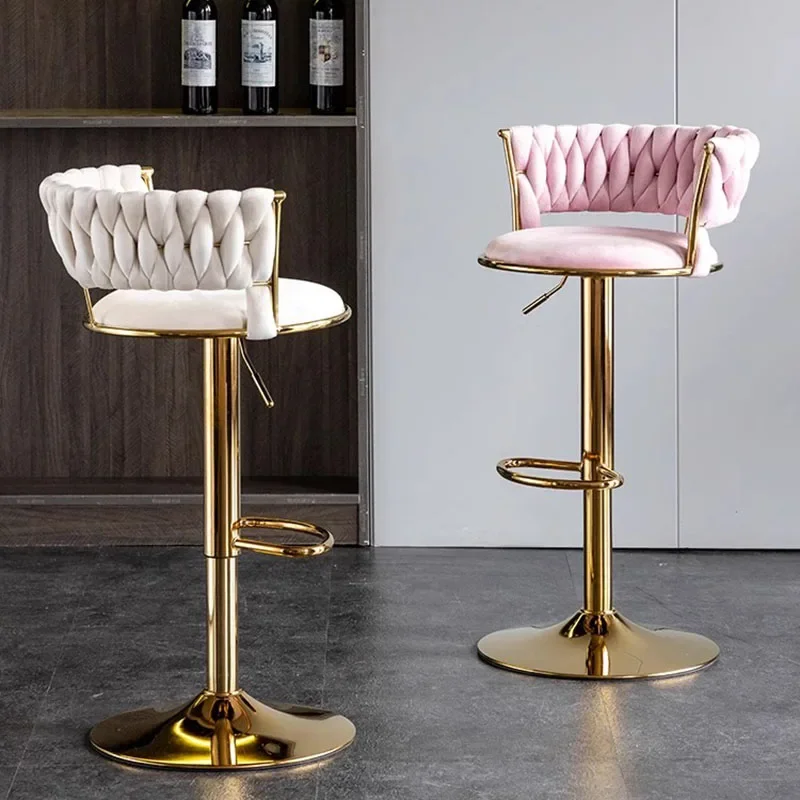 

Luxury Modern Bar Chairs Dining Room Nordic Style Beautiful Adjustable Height Bar Stool High Quality Confort Cadeira Furniture