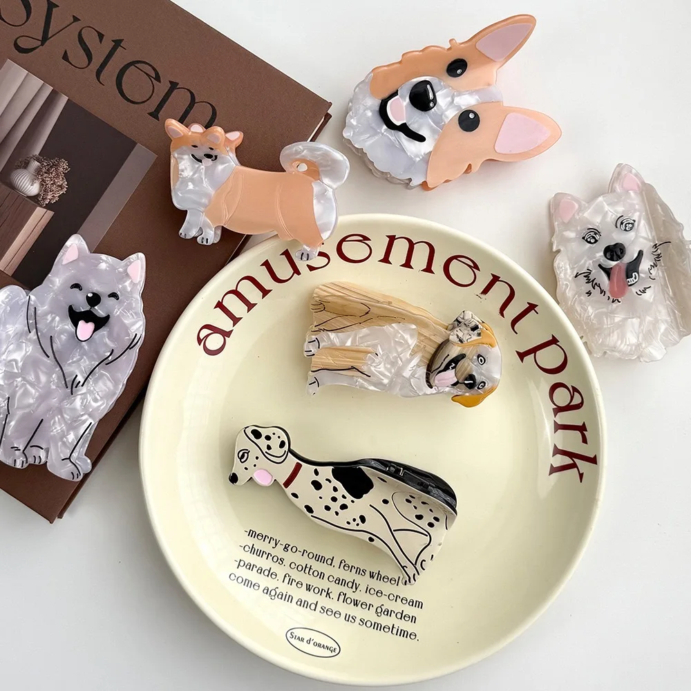 Dog Claw Hair Clips. Unique and casual summer family style. Acetate, handmade. High-quality. Fashion-trendy.