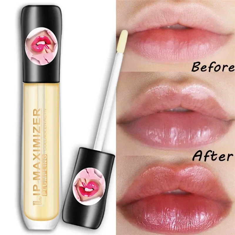 3pcs Long-lasting Plump Lip Oil Non-lip Injection Lip Enhancement Serum Sexy Moisturizing Shiny Lip Transparent Liquid Oil 5ml