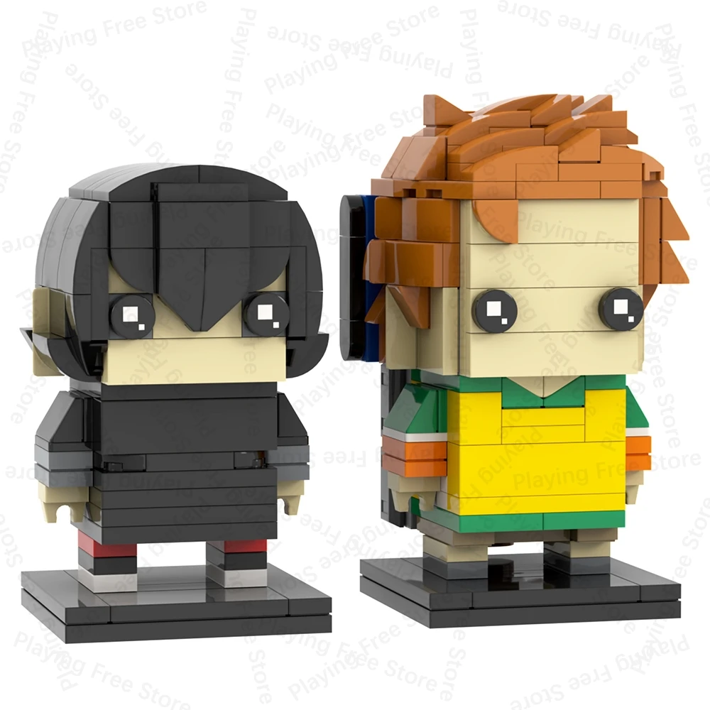 MOOXI MOC أنيمي الكرتون Brickheadz روبوت السفينة متوافق أرقام ألعاب مكعبات البناء للأطفال الكبار الأصدقاء هدية لتقوم بها بنفسك الطوب