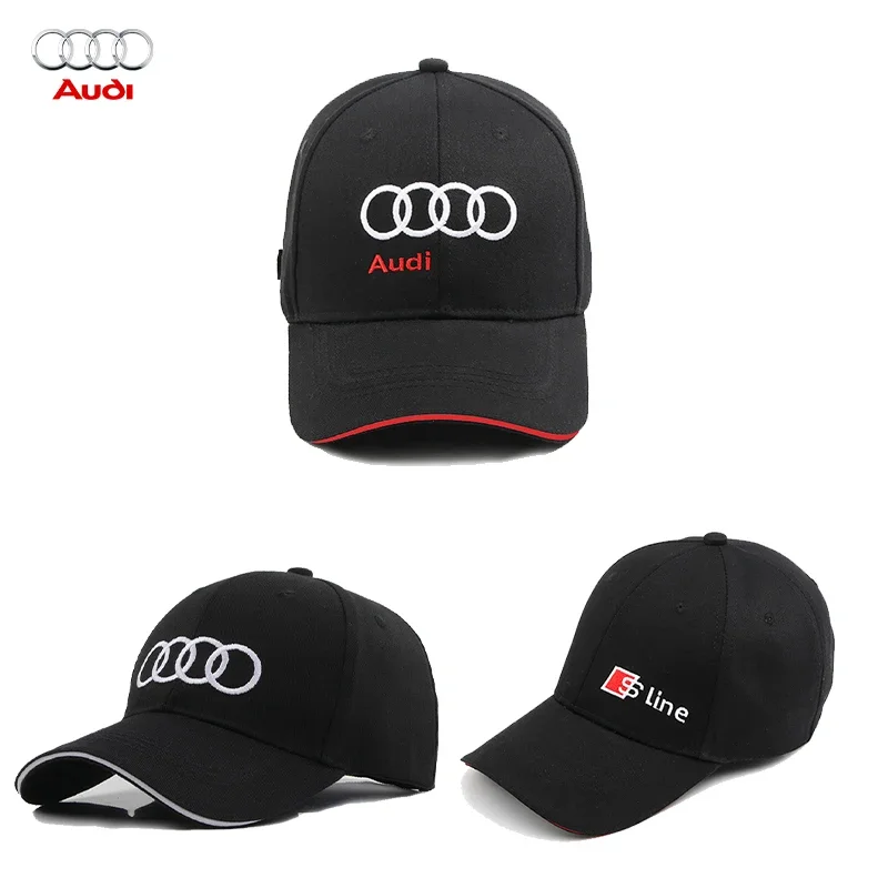 Car Baseball Cap For Audi Sline A4 B5 B6 B7 B8 A1 A3 A6 A5 A7 A8 Q3 Q5 Q7 TT S3 S6 Hat Outdoor Motorcycle Caps