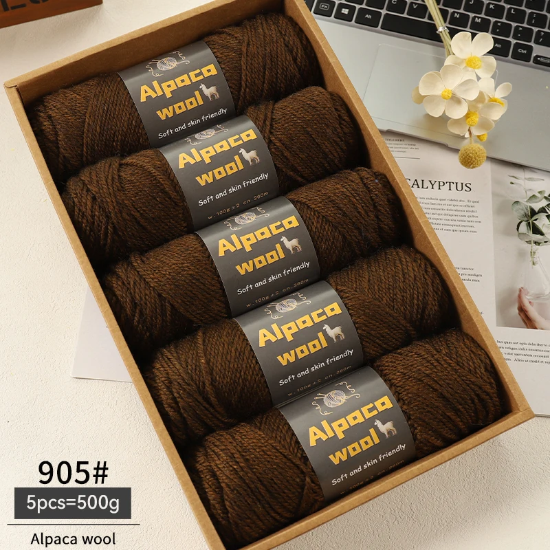 500g Alpacawol 245 dik breigaren Meerkleurig Herfst en winter Modieus cadeau voor mannen en vrouwen DIY breimateriaal Kit voor warme truien, jassen, sjaals, hoeden, handschoenen, beenwarmers,