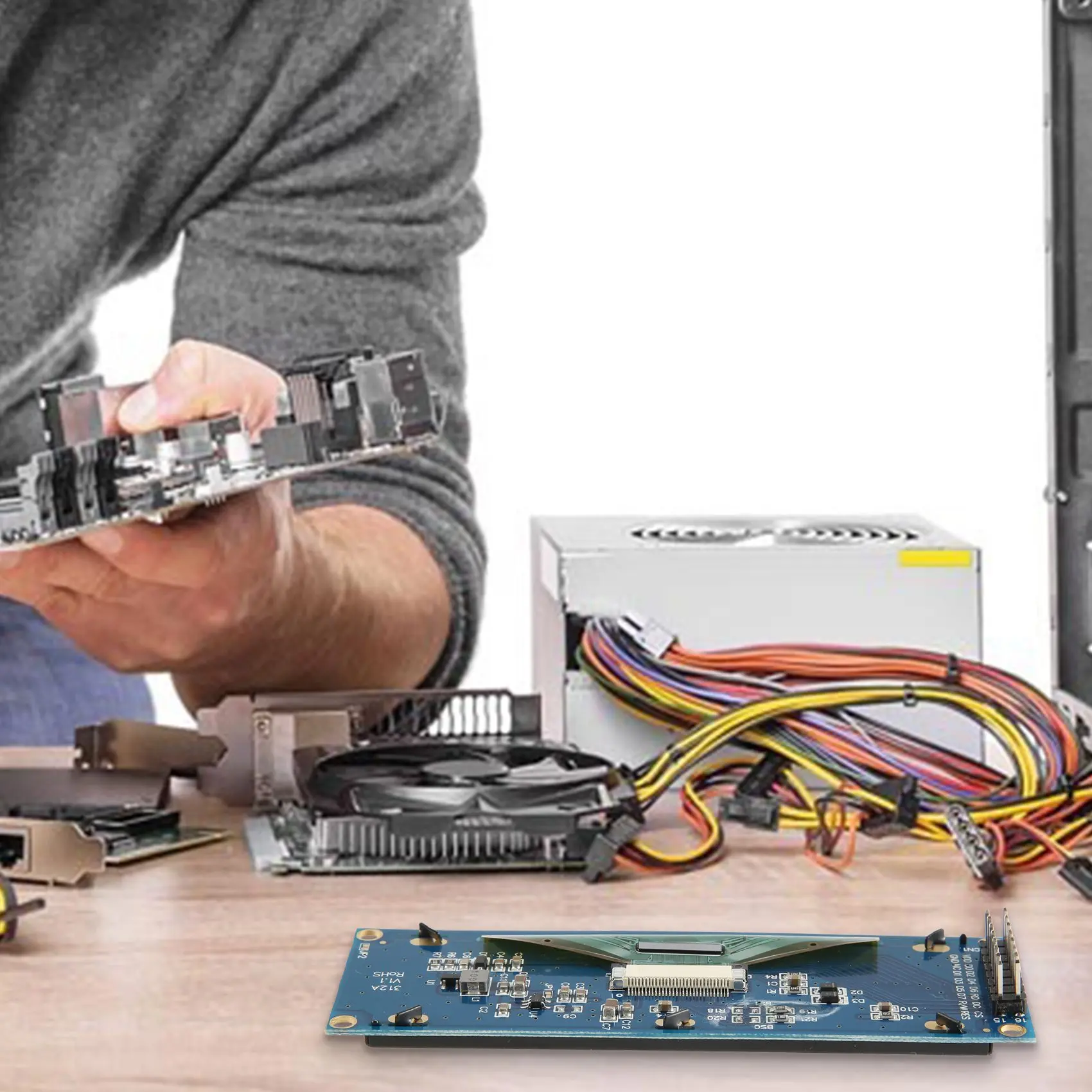 OLED Display 3.12Inch 256X64 25664 Dots Graphic LCD Module Display LCM Screen SSD1322 Controller Support SPI (Yellow)