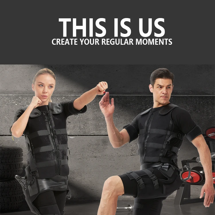 Multi-latihan EMS Latihan Kebugaran Pelangsing Tubuh Patung Nirkabel Set Lengkap Rompi Setelan Latihan EMS