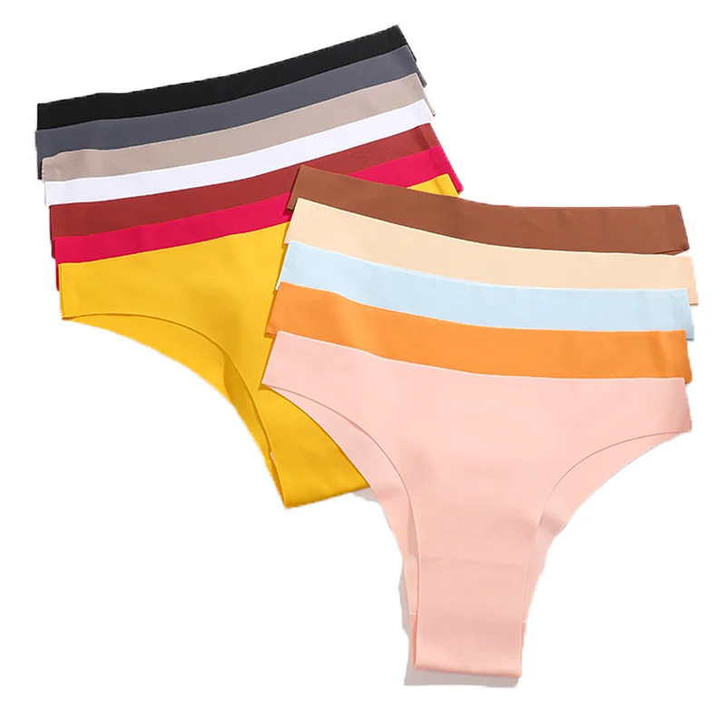 3PCS Seamless Brazilian Panties Ultra-thin Maillard panties Women Ice Silk Underwear Sexy Panty Low 
