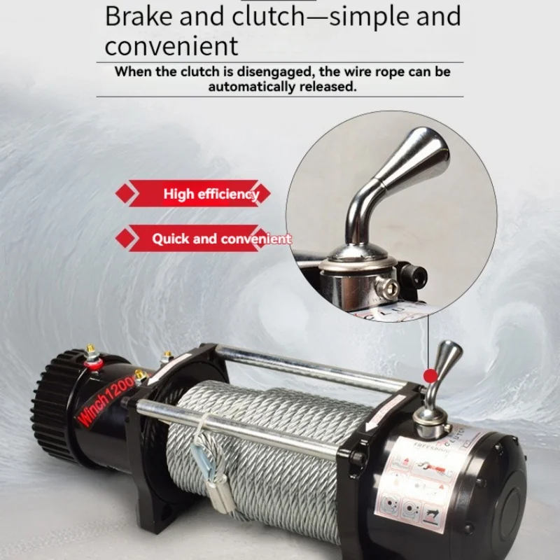 Electric Winch 12V Car Mounted Small Crane 24V Electric Hoist Winch Off-road Vehicle Towing Self Rescue Trailer Winch