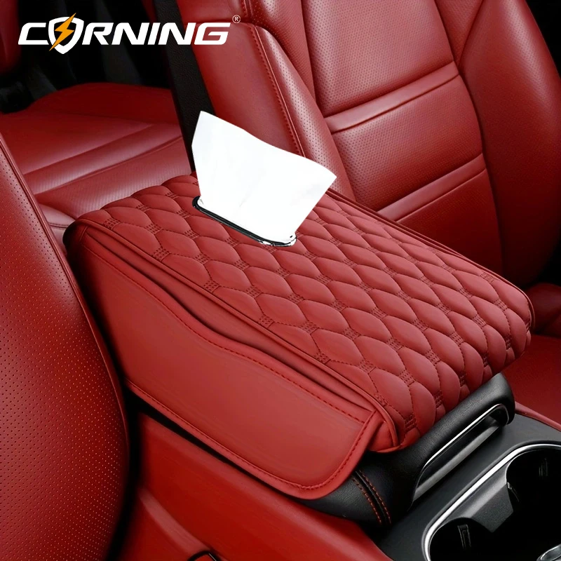 Car Armrest Box Pad With Tissue Hole Interior Accessories Memory Foam Cushion Multifunctional Pad-f- Center Console Universal