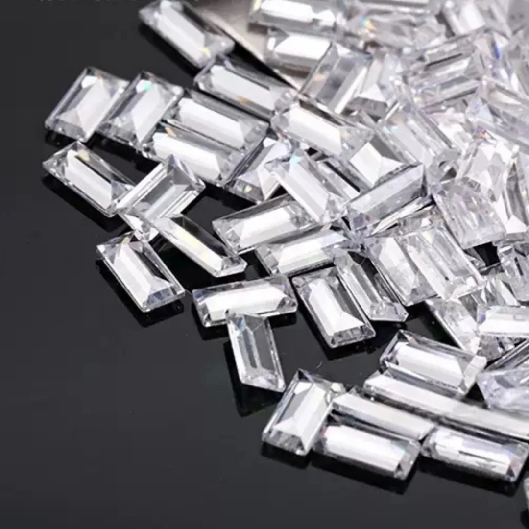 

500pcs 1x1.25~3x6mm white color Rectangle Baguette Cut CZ Stone Synthetic Gems Cubic Zirconia For Jewelry Size DIY for Jewelry