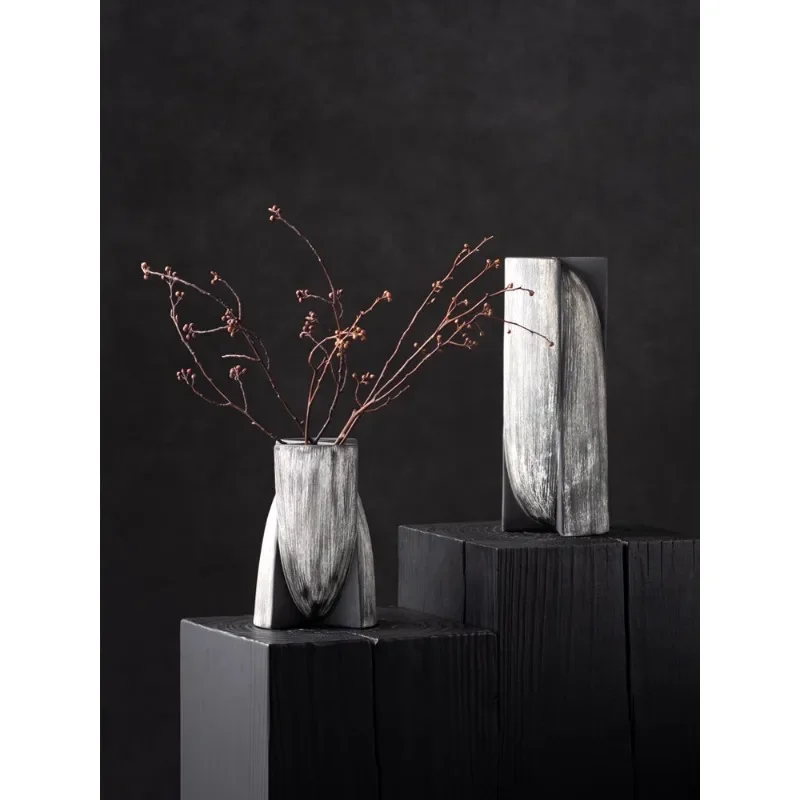 

Wabi **** wind handmade retro ceramic vase creative old flower ware home living room entrance hotel decoration ornament