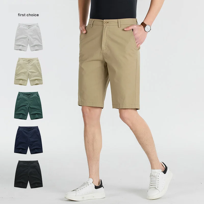 

Summer 100% Solid Cotton Casual Men's Short Pants Breathable Comfortable Straight Short Trousers for Men Mountain Sports Pants