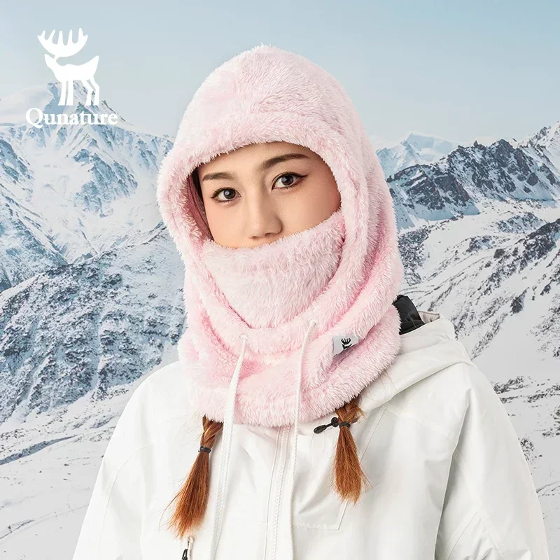 

Qunature флисовая зимняя велосипедная кепка, утепленная ветрозащитная уличная шапка, лыжный нагрудник, холодный капюшон, мотоциклетная лыжная велосипедная шапка, Балаклава