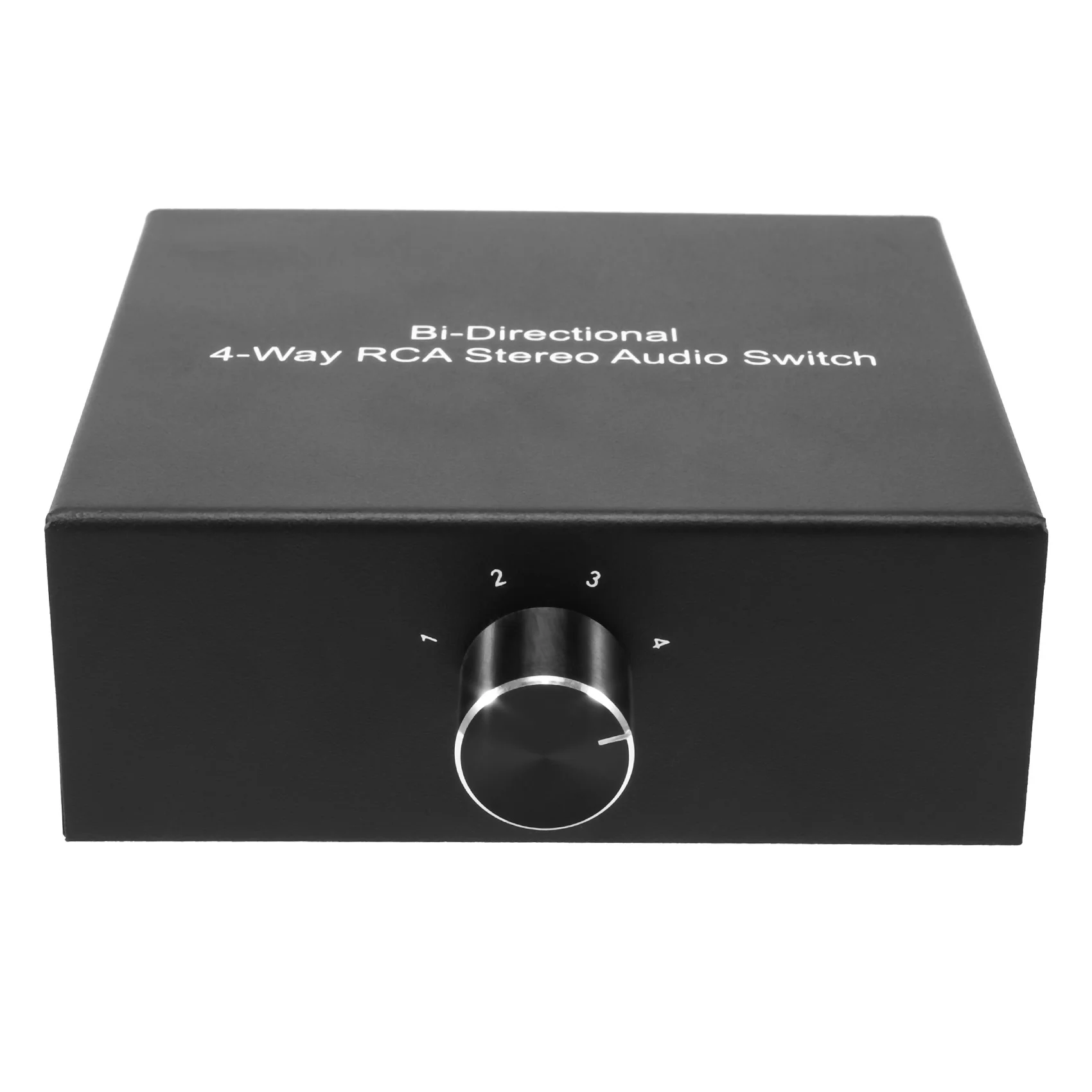 AU47-4-Way Stereo L/R Sound Channel Bi-Directional Audio Switcher, 1 in 4 Out /4 in 1 Out, Audio Switch Splitter for Speaker