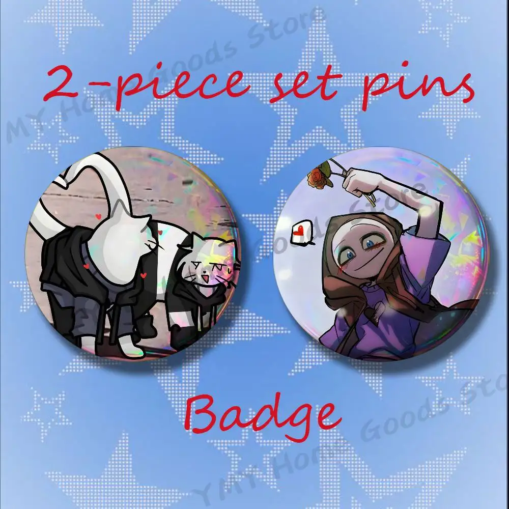 YN game Peter Your Boyfriend Brooches for Backpack Accessories 25 32 44 58 75mm Round 2-piece set Free Mix