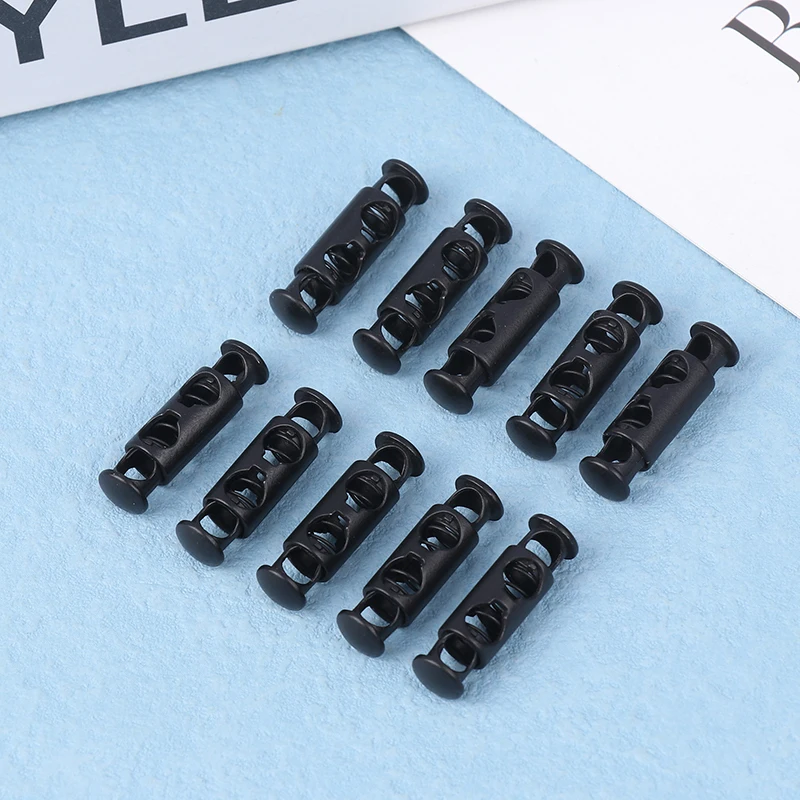 10Pcs Metal Double Hole Head Spring Buckle Cord Lock Elastic Adjustment Buckles Tightening Fasteners Locks Sewing Tools