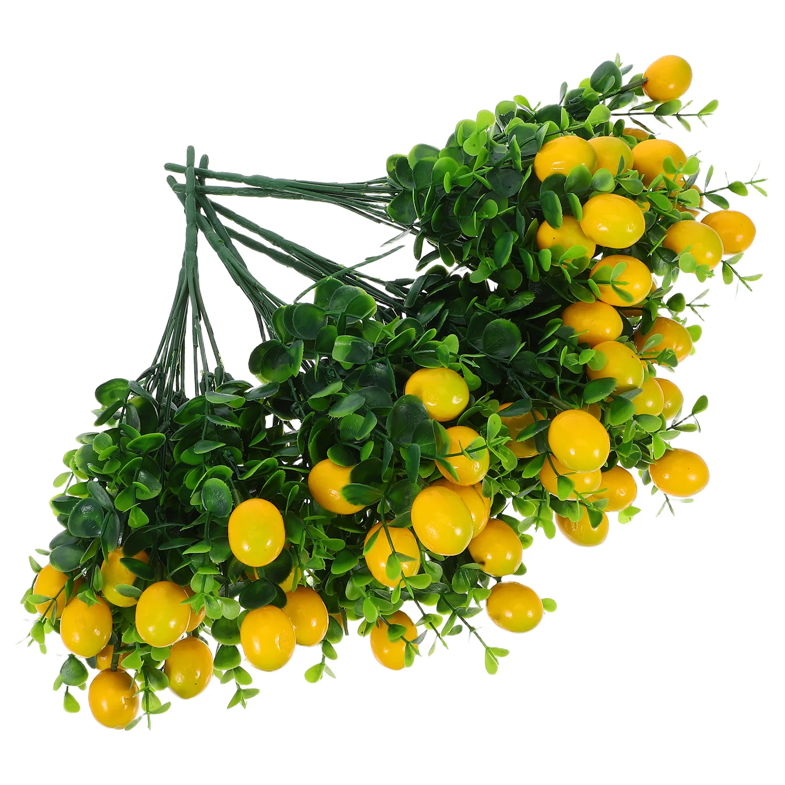 

8pcs Artificial Green Eucalyptus Stems Faux Fruit Branches Realistic Fake Plants For Vase Decor Home Office Wedding No Watering