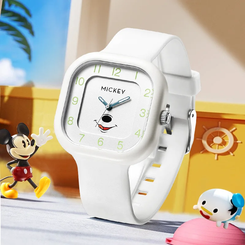 Disney per orologio da donna custodia quadrata topolino cartone animato Unisex giappone Miyota orologi da polso al quarzo gioventù adolescenti orologio studente