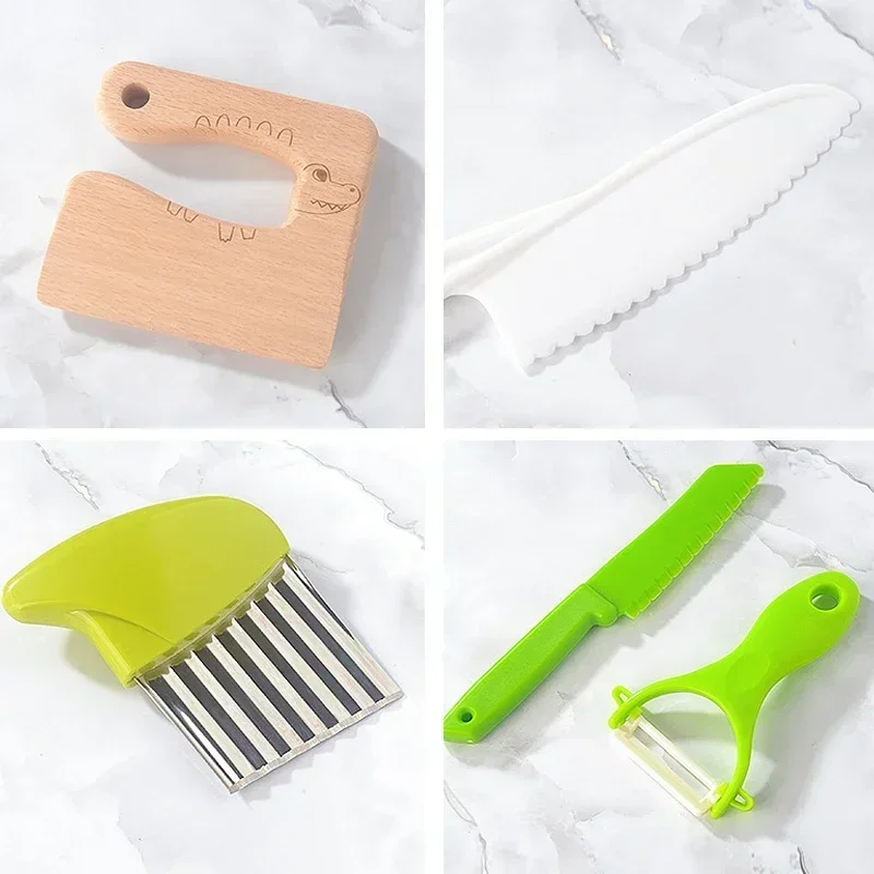 13/17PCS Set da cucina per bambini Cucina reale Utensili da cucina Montessori per i più piccoli Coltelli sicuri per bambini per 2/3/4/5/6/7/8 anni