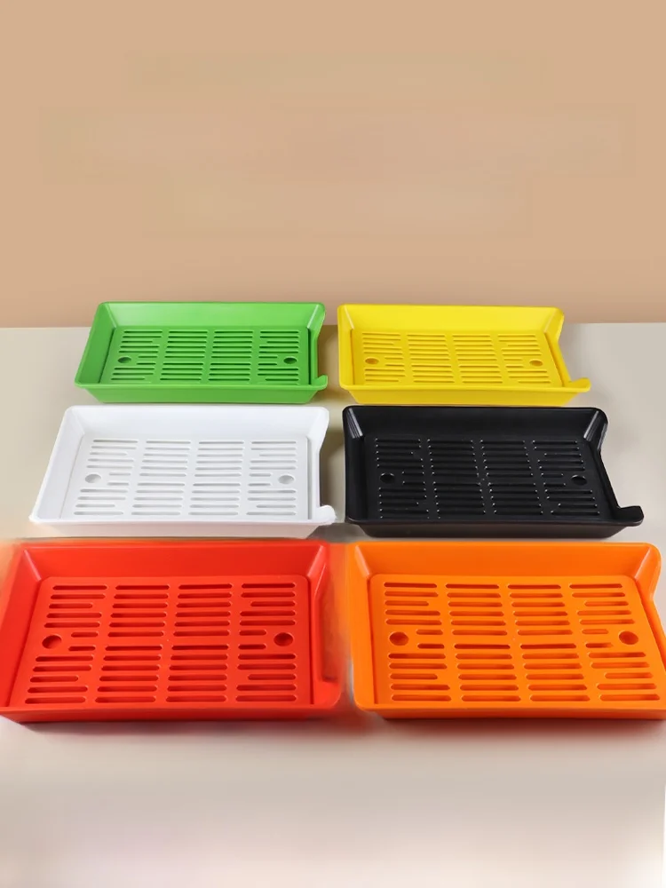 

Commercial Plastic Serving Tray Self-Select Barbecue Drain Plate Rectangular ape Chinese Sle Restaurant Display Di Tray