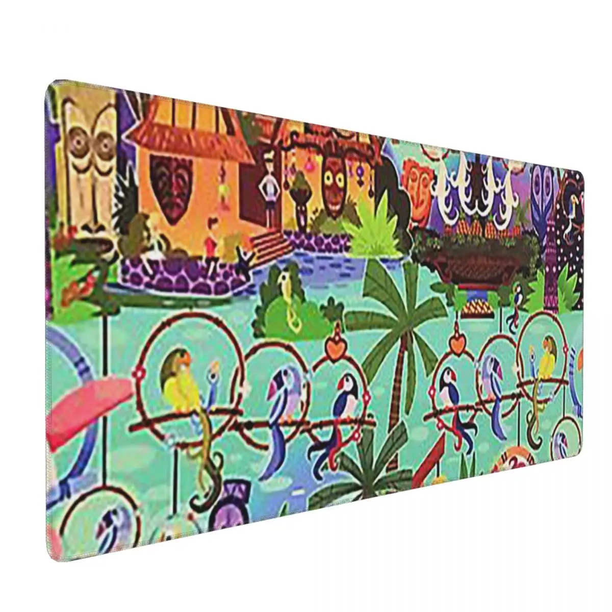 The Original Enchanted Tiki Room Collag Large Mouse Pad Computer Keyboard Mouse Mat Gamer PC Laptop Desk Mat Office Table Mats